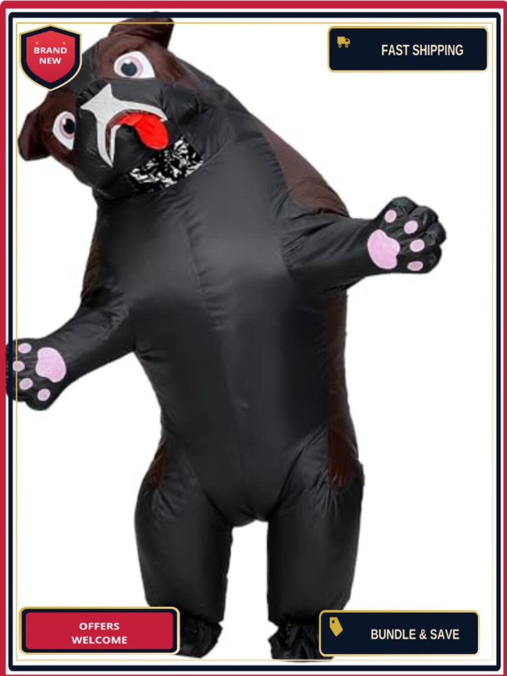 Adult Inflatable Dog Costume Blow Up Funny Halloween Cosplay Puppy